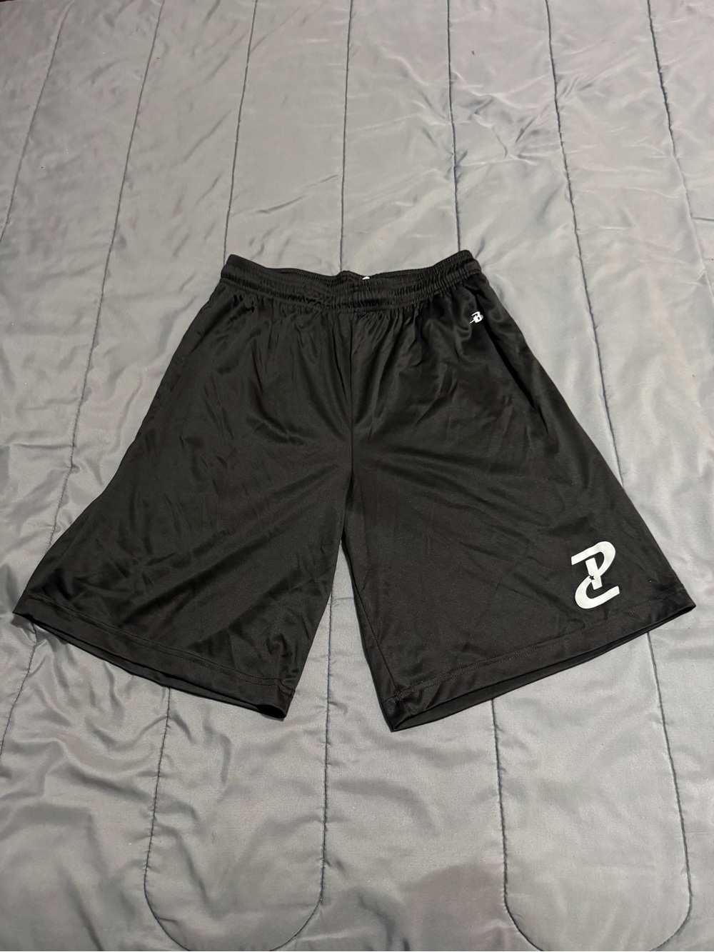 Black Athletic Basketball Shorts Men's M Jersey Drawstring With Pockets